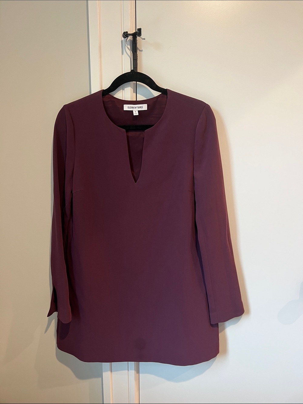 Elizabeth and James Maroon Long-Sleeve Tunic Dress